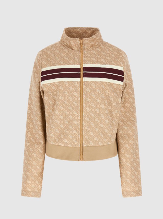 Casaco Guess Mulher 4G Jacquard Full Zip Sweatshir