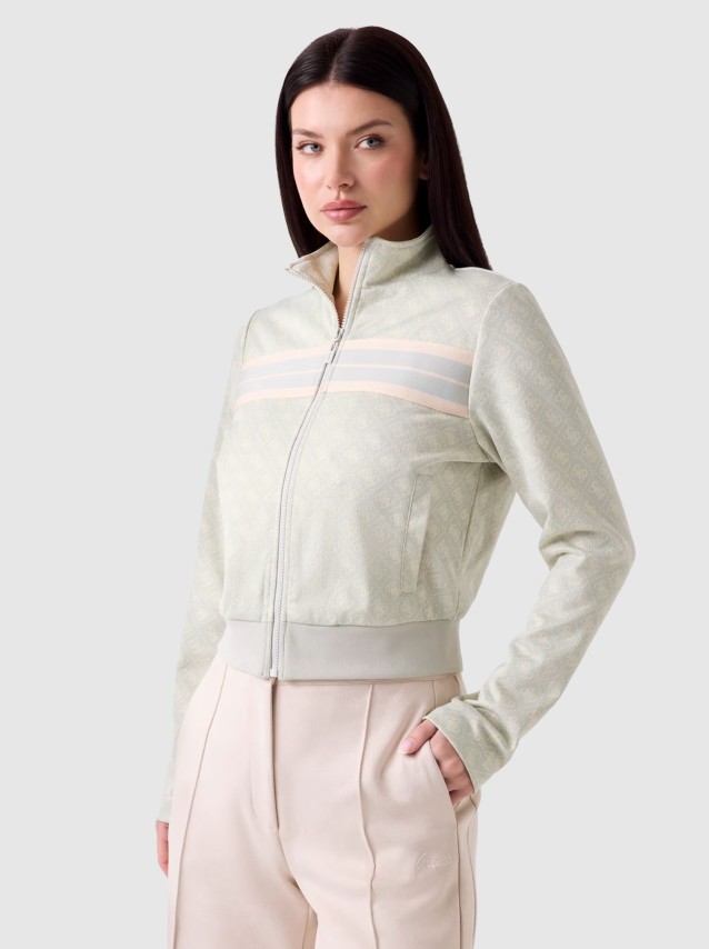 Casaco Guess Mulher 4G Jacquard Full Zip Sweatshir