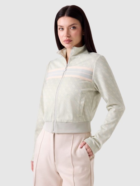 Casaco Guess Mulher 4G Jacquard Full Zip Sweatshir