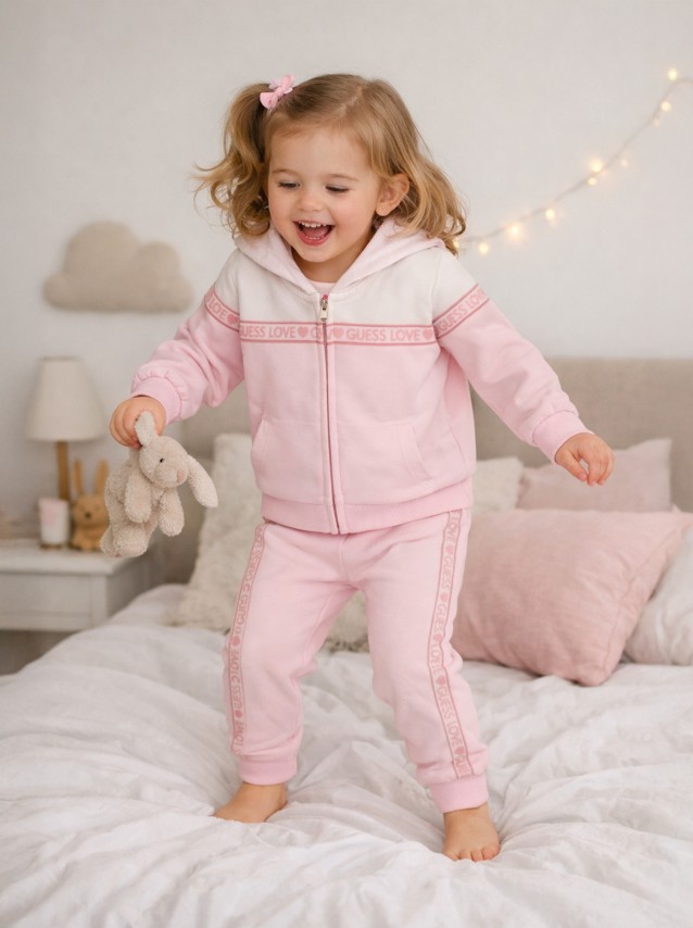 2 Pe�as Guess Menina Set Active Top W/zip+Leggings