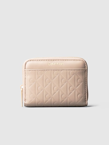 Carteira Calvin Klein Mulher Emblem Aop Embossed Zip Around