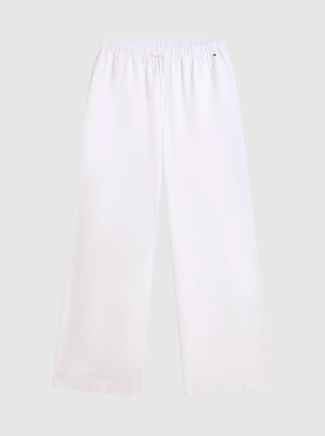 Cal�as Tommy Hilfiger Mulher Wide Leg Pants (Ext)
