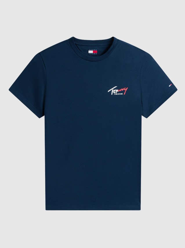 T-Shirt Tommy Jeans Homem Tjm Slim Sign Chest Ss Tee Ext