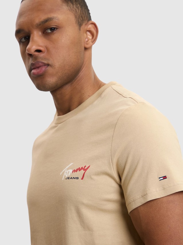 T-Shirt Tommy Jeans Homem Tjm Slim Sign Chest Ss Tee Ext