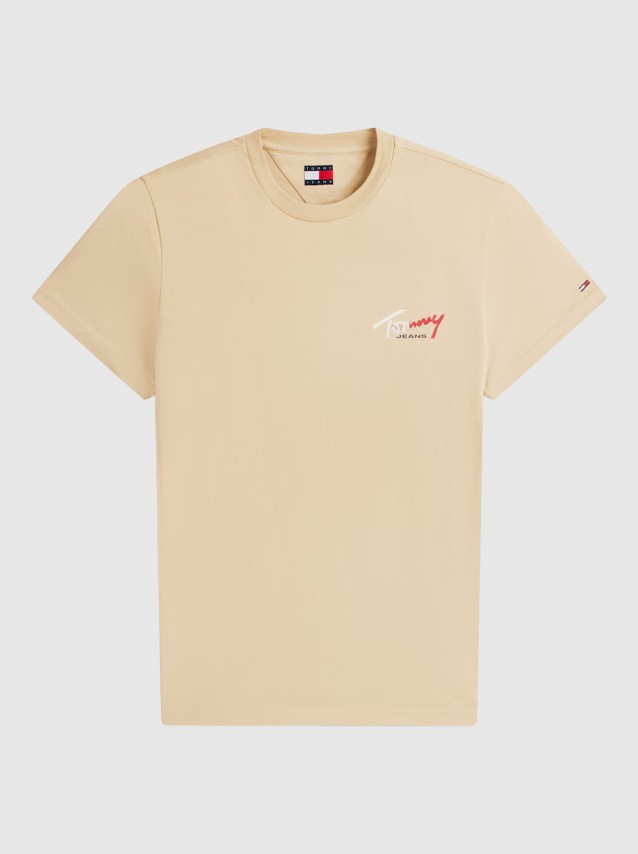 T-Shirt Tommy Jeans Homem Tjm Slim Sign Chest Ss Tee Ext