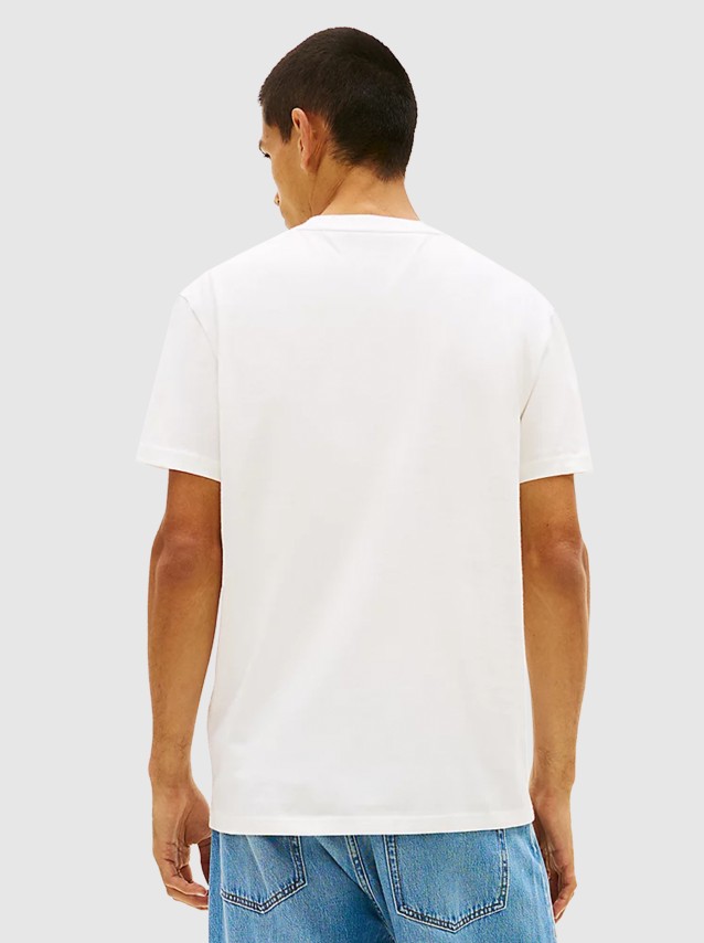 T-Shirt Tommy Jeans Homem Tjm Reg Signature Stripe T Ext