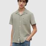 Camisa Tommy Jeans Homem Tjm Reg Linen Blend Camp Ss Ext