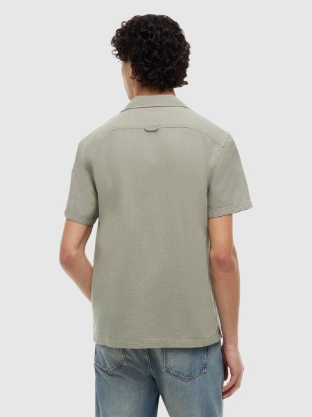 Camisa Tommy Jeans Homem Tjm Reg Linen Blend Camp Ss Ext