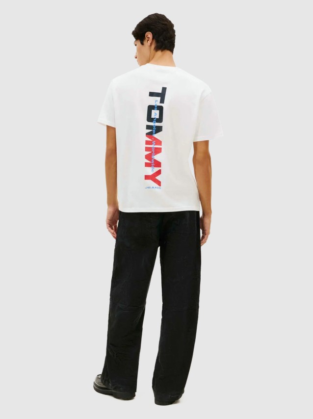 T-Shirt Tommy Jeans Homem Tjm Rlx La Backprint Ss Tee Ext