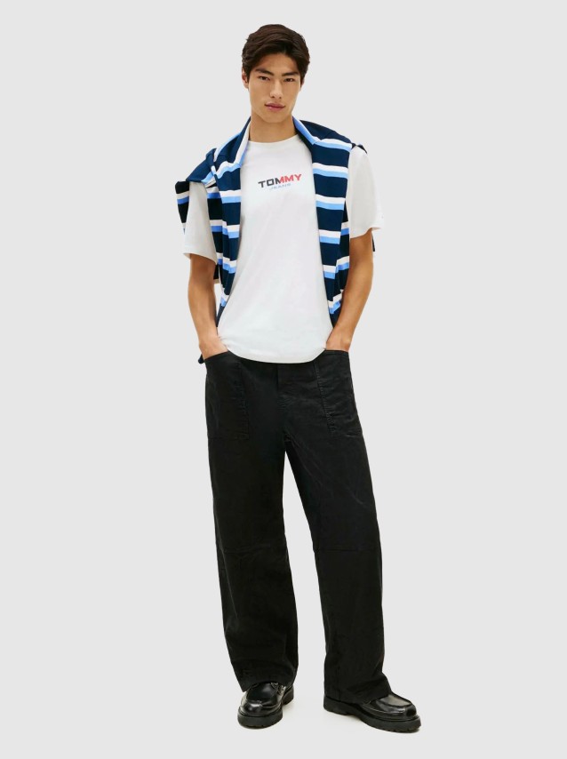 T-Shirt Tommy Jeans Homem Tjm Rlx La Backprint Ss Tee Ext