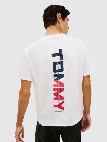 T-Shirt Tommy Jeans Homem Tjm Rlx La Backprint Ss Tee Ext