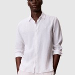 Camisa Calvin Klein Homem Ls Solid Linen Classic Shirt
