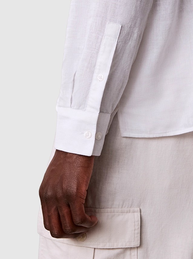 Camisa Calvin Klein Homem Ls Solid Linen Classic Shirt