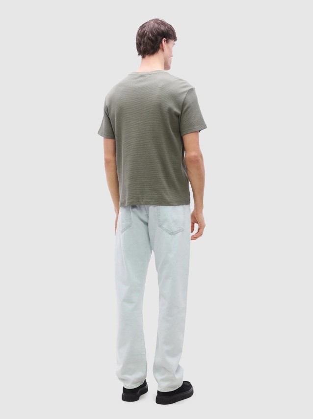 T-Shirt Calvin Klein Homem Ss Waffle Badge Crewnk Tee