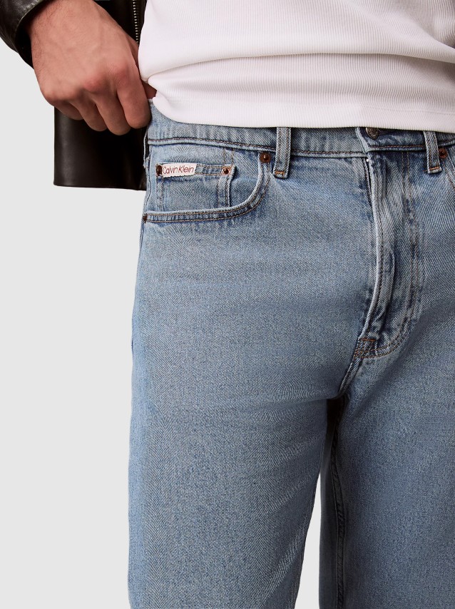 Jeans Calvin Klein Homem Standard Straight Adam Lt Stone