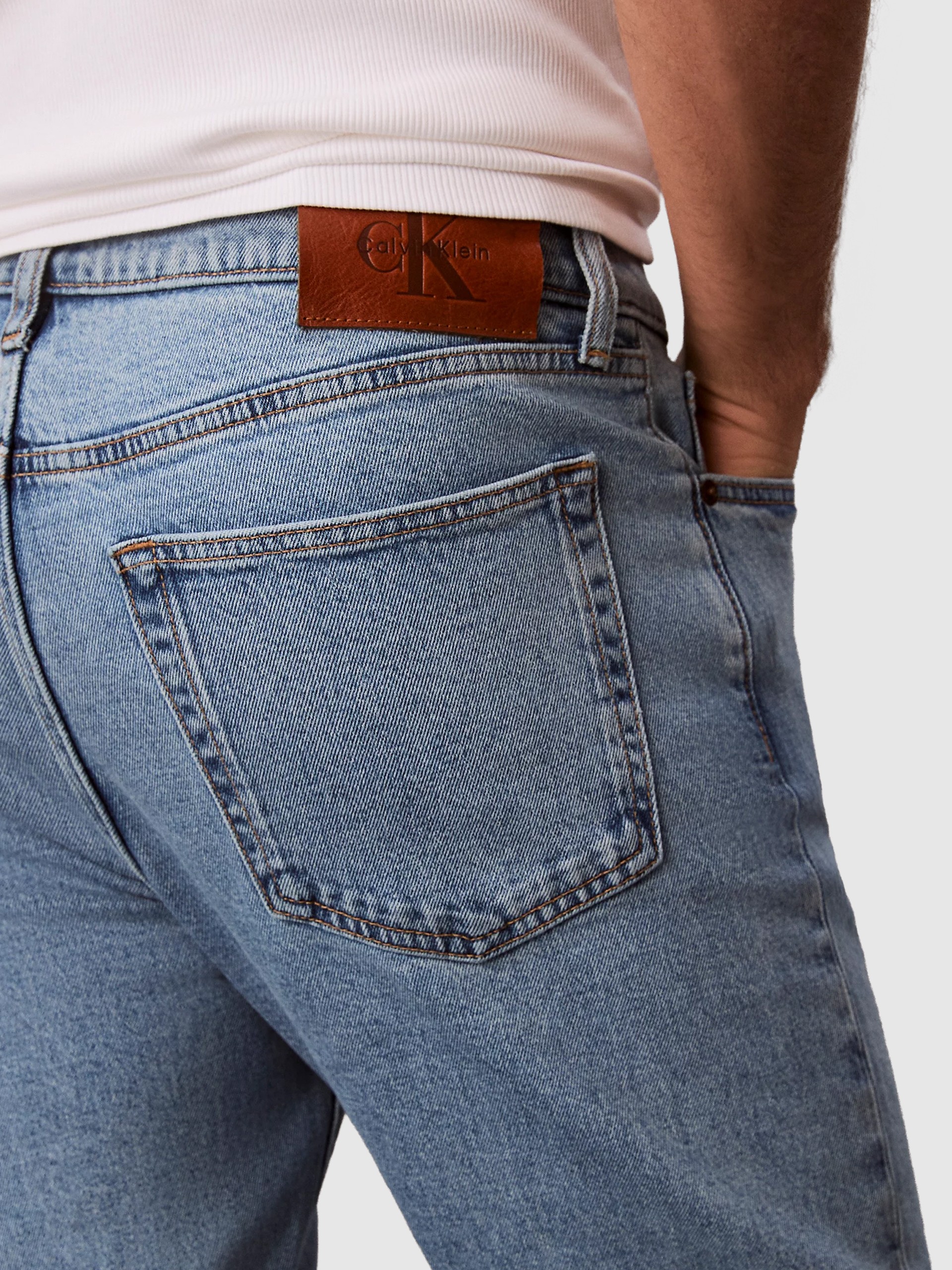 Jeans Calvin Klein Homem Standard Straight Adam Lt Stone