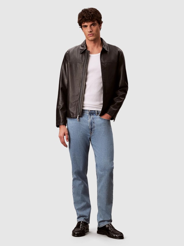 Jeans Calvin Klein Homem Standard Straight Adam Lt Stone