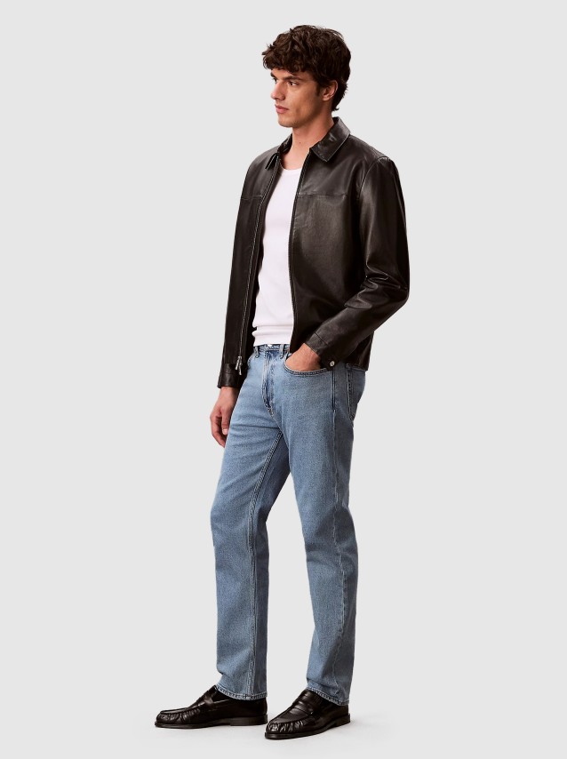 Jeans Calvin Klein Homem Standard Straight Adam Lt Stone