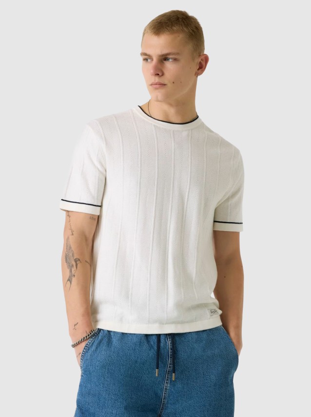 T-Shirt Guess Homem Gj Ss Cn Stitched Swtr