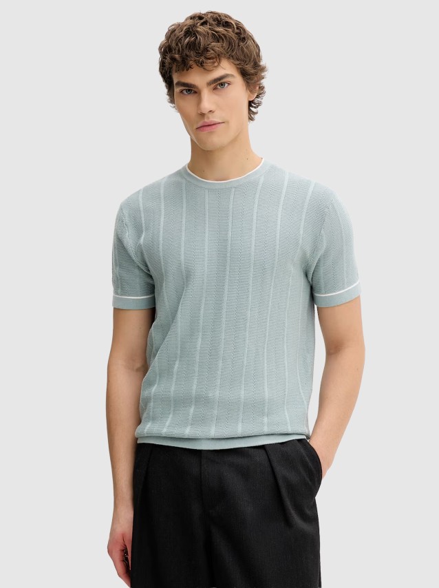 T-Shirt Guess Homem Gj Ss Cn Stitched Swtr