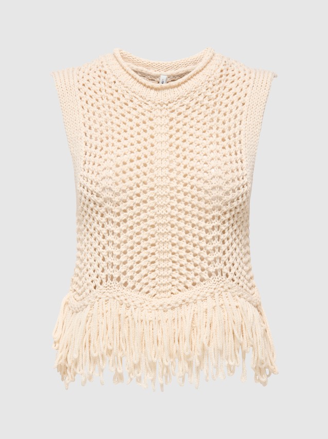 Top Only Mulher Onlkimmie Fringe Top Knt