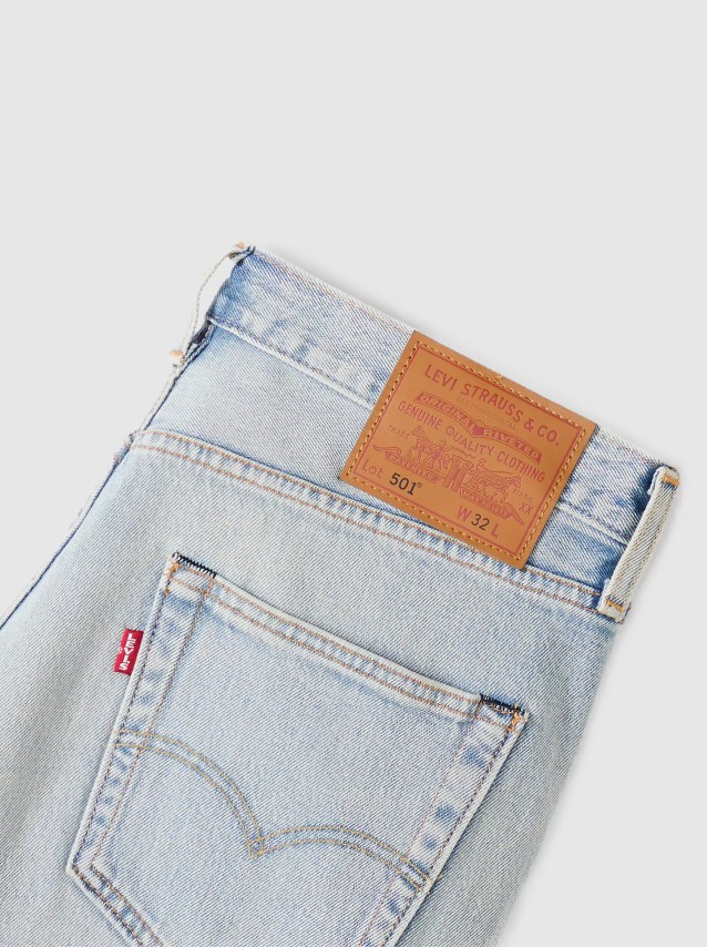 Cal��es Levis Homem 501� Original Shorts Light Indigo - Worn In