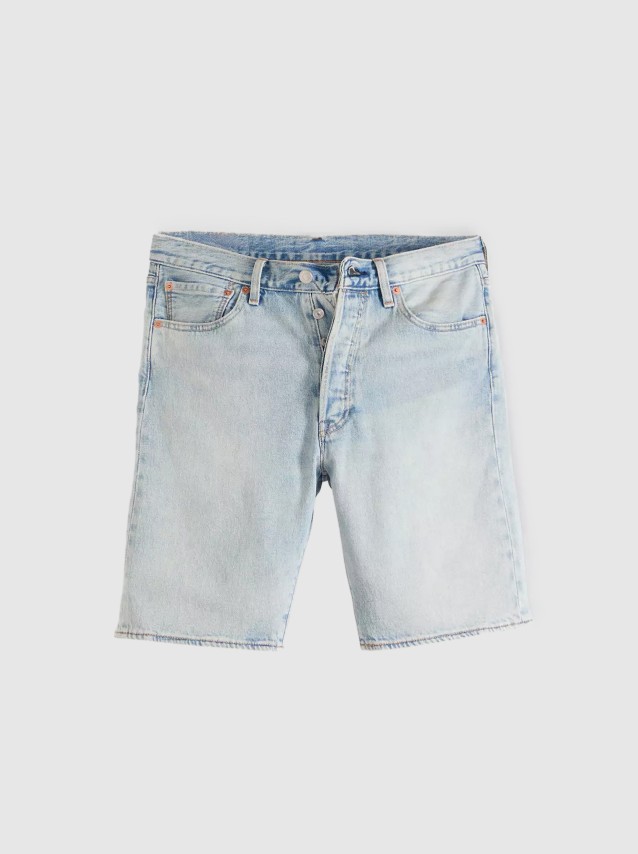 Cal��es Levis Homem 501� Original Shorts Light Indigo - Worn In