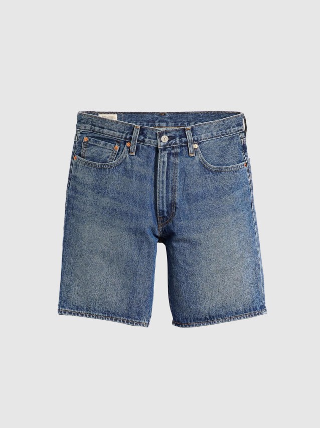 Cal��es Levis Homem 468 Loose Shorts Dark Indigo - Worn In