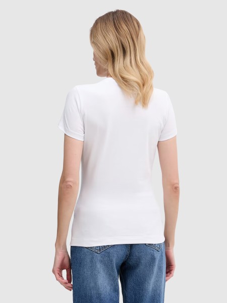 T-Shirt Guess Mulher Ss Cn Flower Triangle Tee T-Shirt Guess Mulher Ss Cn Flower Triangle Tee