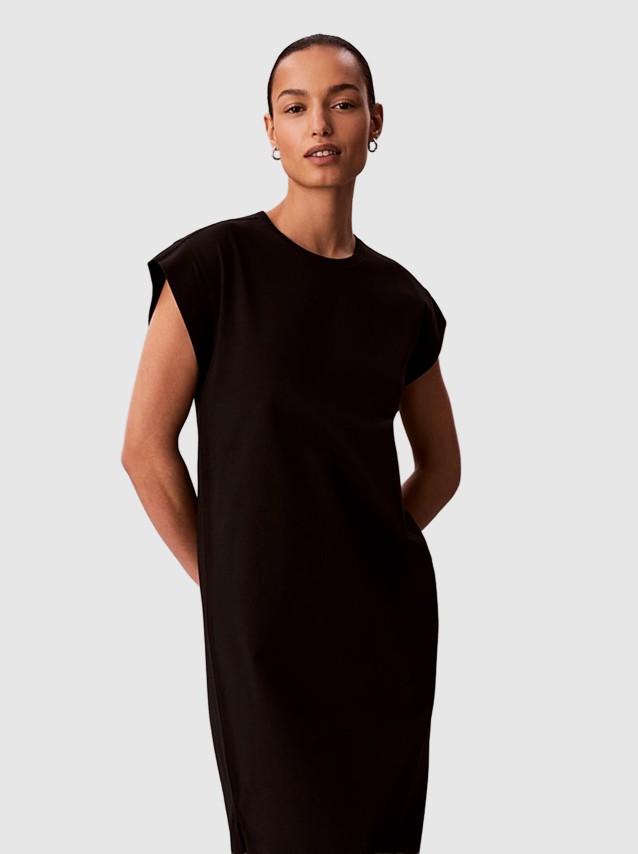 Vestido Calvin Klein Mulher Ss Crew Hvy Jersey Easy Midi Dre