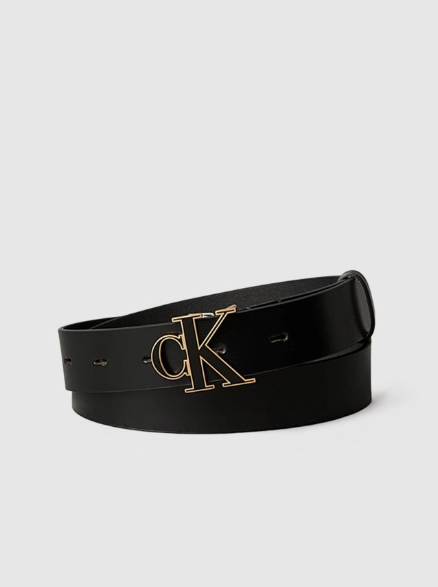 Cinto Calvin Klein Mulher Round Ck Buckle 30Mm Belt Inlay