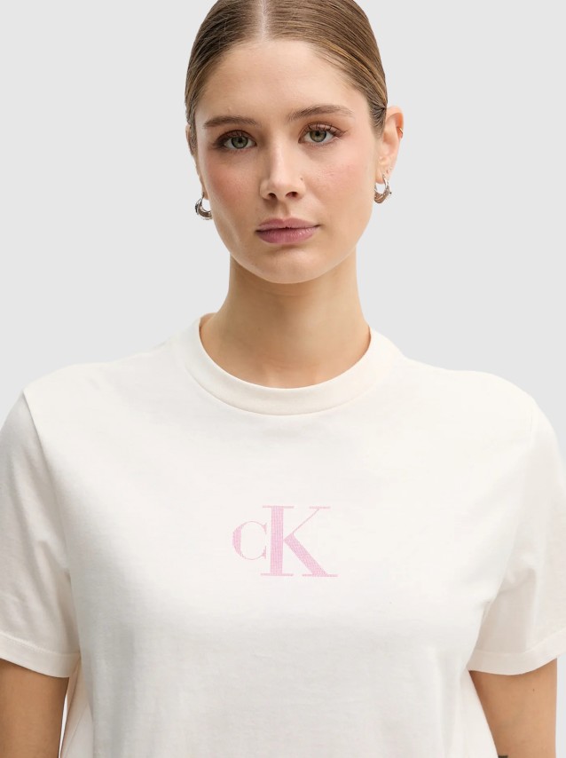 T-Shirt Calvin Klein Mulher Ss Classic Foil Ck Tee