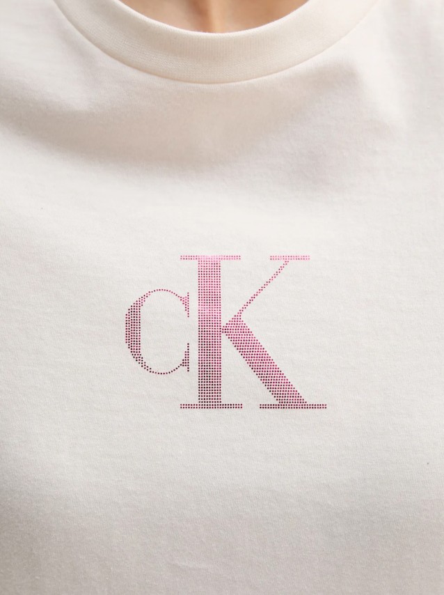 T-Shirt Calvin Klein Mulher Ss Classic Foil Ck Tee