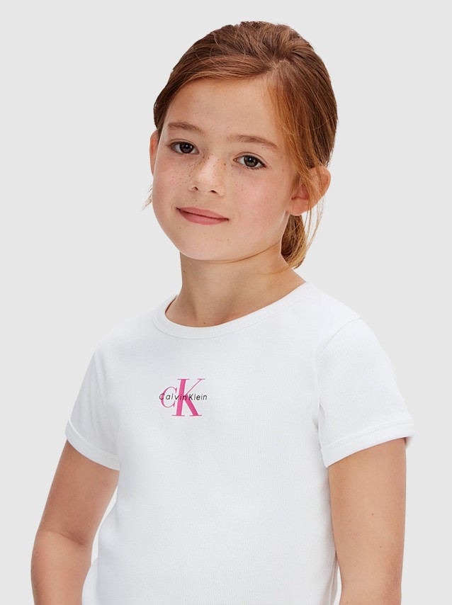 T-Shirt Calvin Klein Menina Monologo Rib Baby Tee