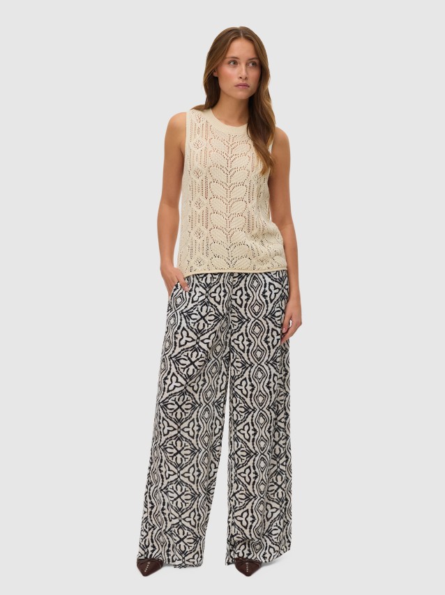 Calca Mulher Vmmenny Hw Wide Pants Wvn Ga Vero Moda