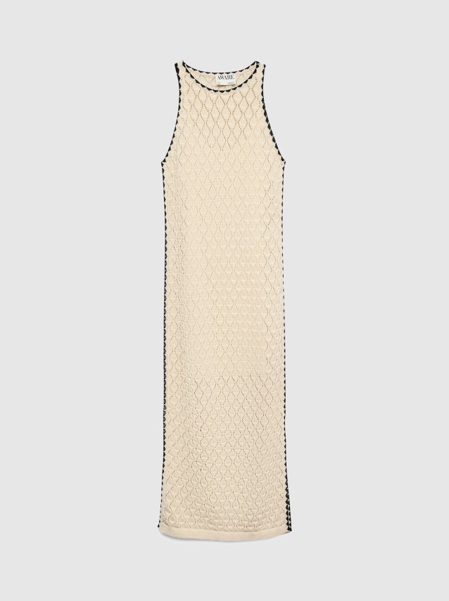 Vestido Vero Moda Mulher Awevelyn Sl 7/8 Crochet Dress Noos