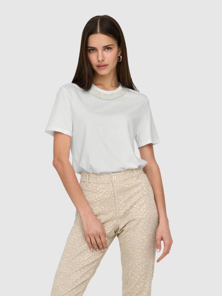 T-Shirt Mulher Onlparker S/s O-Neck Bling Top Box Jrs Only