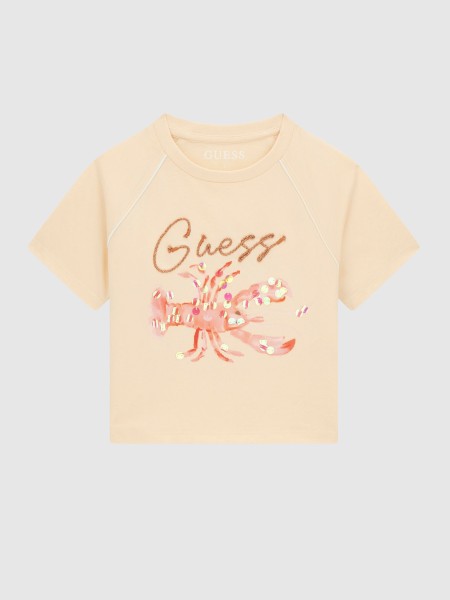 T-Shirt Guess Menina Crop Raglan Ss T-Shirt