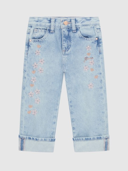 Cal�as Guess Menina  Palazzo Rgd Dnm Pants W/embroi