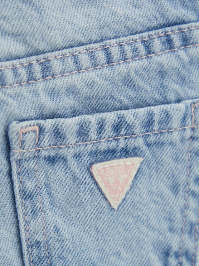 Cal��es Guess Menina  Rigid Denim Shorts W/embroider