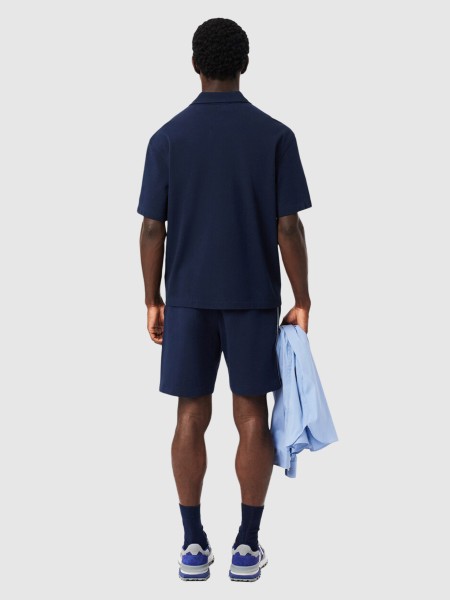 Cal��es Lacoste Homem Lacoste Striped Band Fleece Shorts