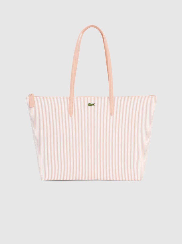 Mala Lacoste Mulher L.12.12 Concept Shopping Bag Stripe Print