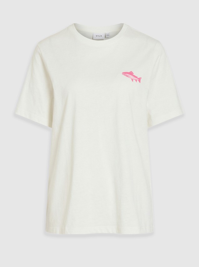 T-Shirt Vila Mulher Vihiva Ss T-Shirt