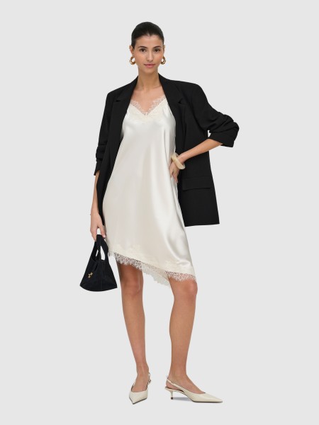 Vestido Only Mulher Onlbella Strap Satin Lace DressWvn Ex Neptune 13 Coffee Bean