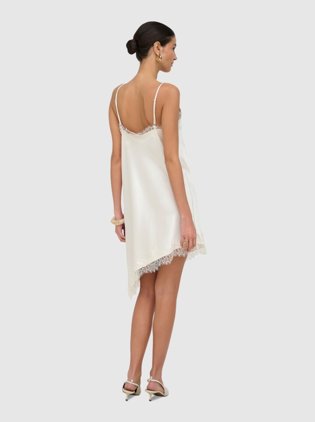 Vestido Only Mulher Onlbella Strap Satin Lace DressWvn Ex Neptune 13 Coffee Bean