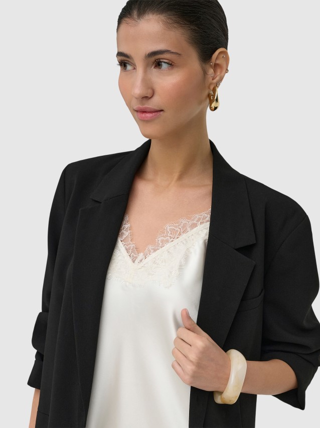 Vestido Only Mulher Onlbella Strap Satin Lace DressWvn Ex Neptune 13 Coffee Bean