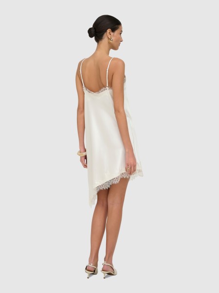 Vestido Only Mulher Onlbella Strap Satin Lace DressWvn Ex Neptune 13 Coffee Bean