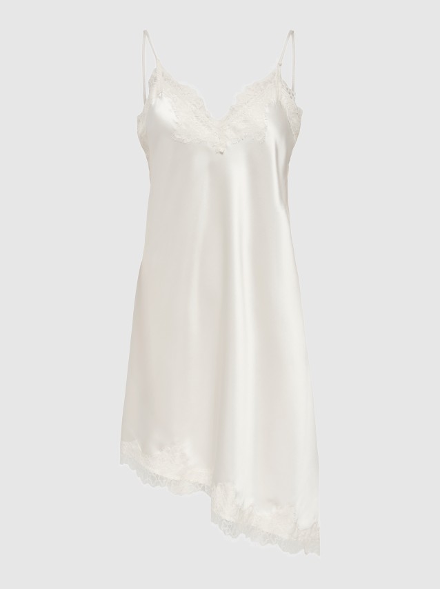 Vestido Only Mulher Onlbella Strap Satin Lace DressWvn Ex Neptune 13 Coffee Bean