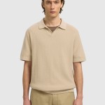 Polo Selected Homem Slhmattis Ss Linen Blend Struc Open Polo