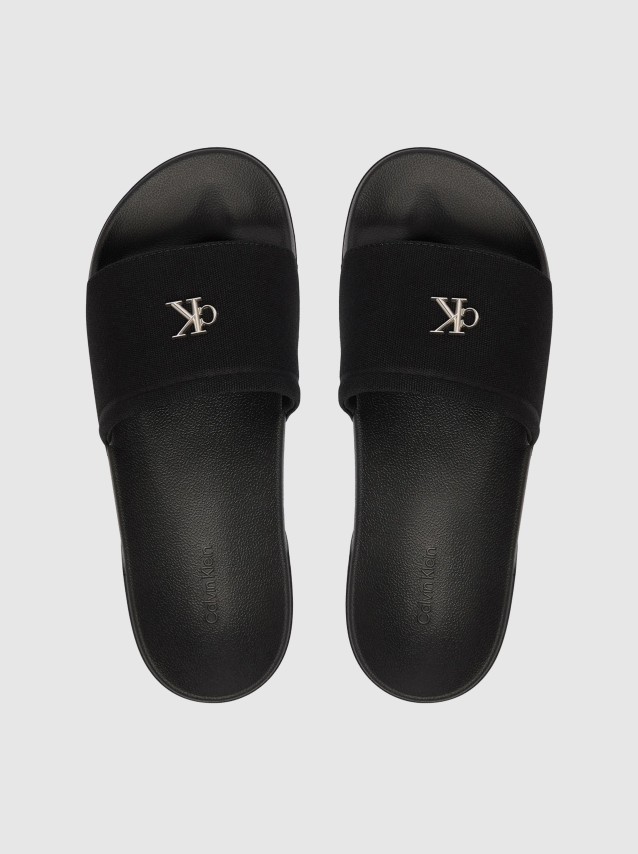 Chinelo Calvin Klein  Mulher Ess Slide Canvas Hdw